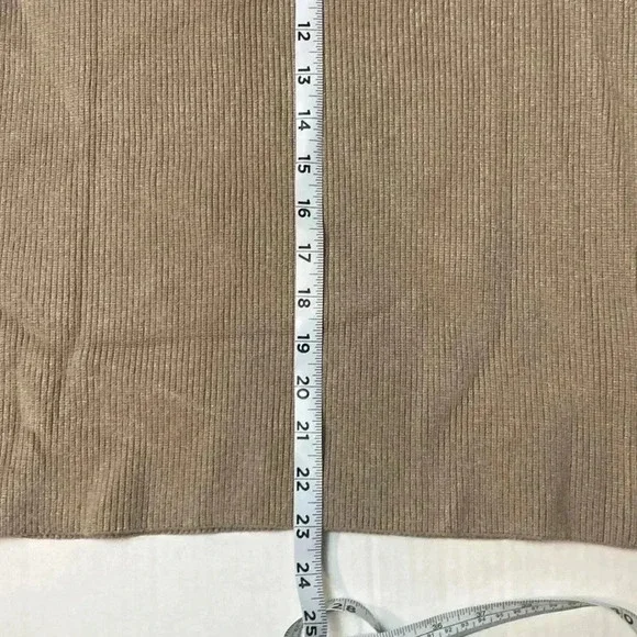 FIGS Loungewear Long Sleeve Ribbed Knit Pullover Sweater Latte Beige Size Medium - Picture 10 of 12